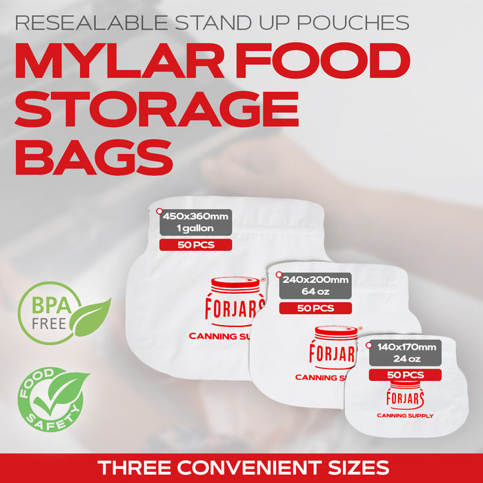 Forjars®  50 count 64oz Mylar Bags