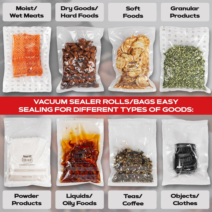 Forjars®  Vacuum Sealer Roll ( 11-inch)- Textured on Both Sides, 7.5 Mil Thickness