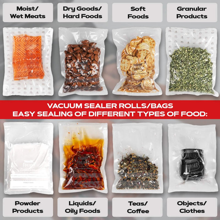 Forjars® 100 Count 11x16 Vacuum Sealer Bags - Textured on Both Sides, 7.5 Mil Thickness