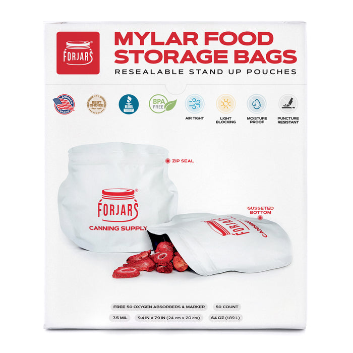 Forjars®  50 count 64oz Mylar Bags