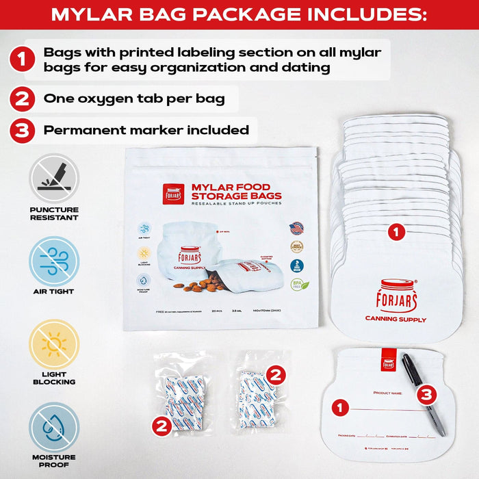 Forjars®  20 count 24oz Mylar Bags