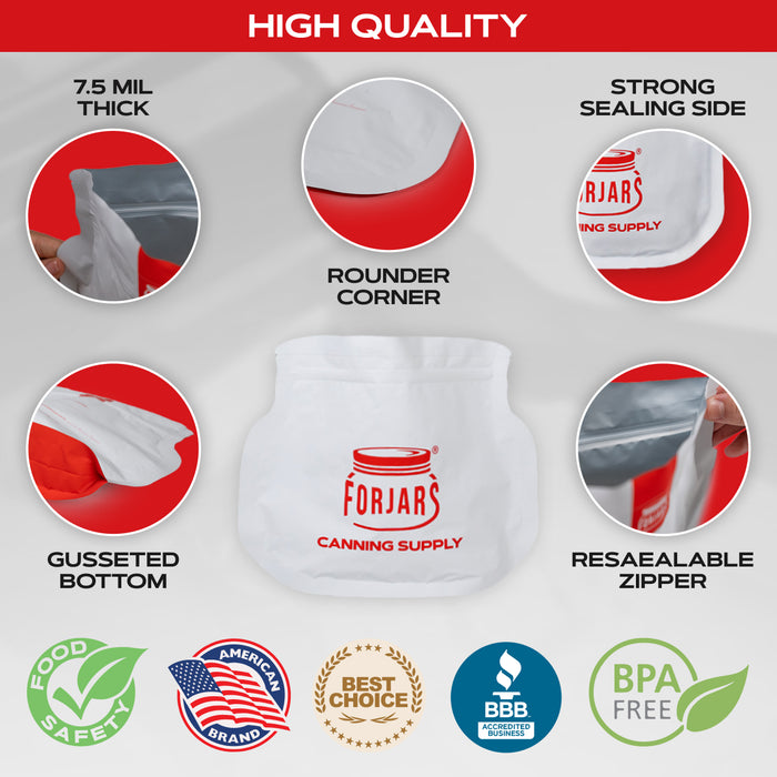 1 Gallon Mylar Bags — 50 Count   7.5 mil per side (≈15 mil total)