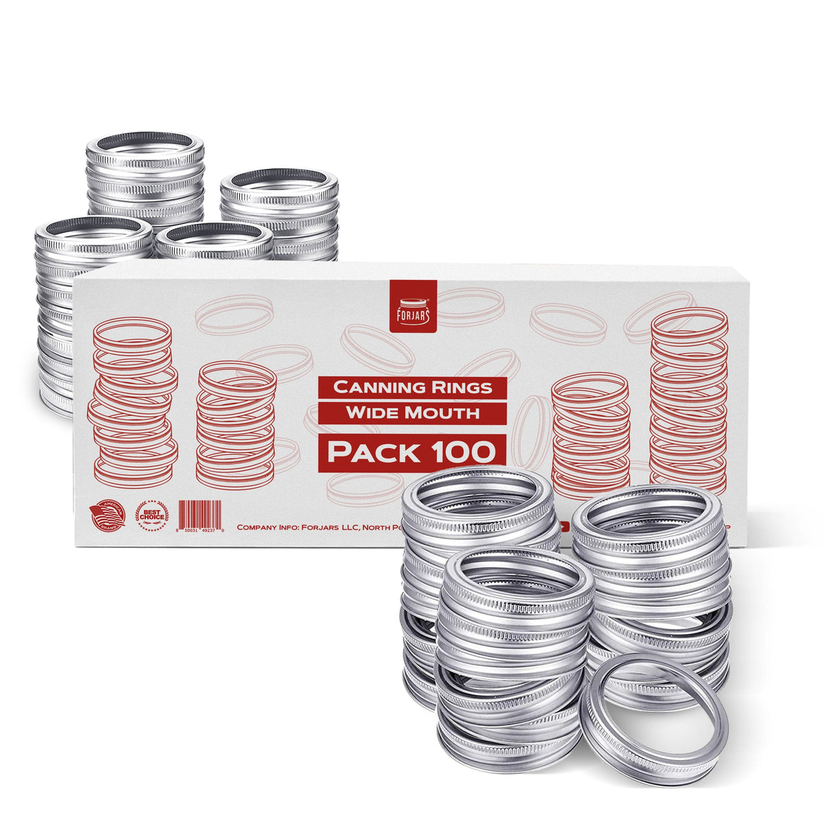 100 Wide Mouth Rings